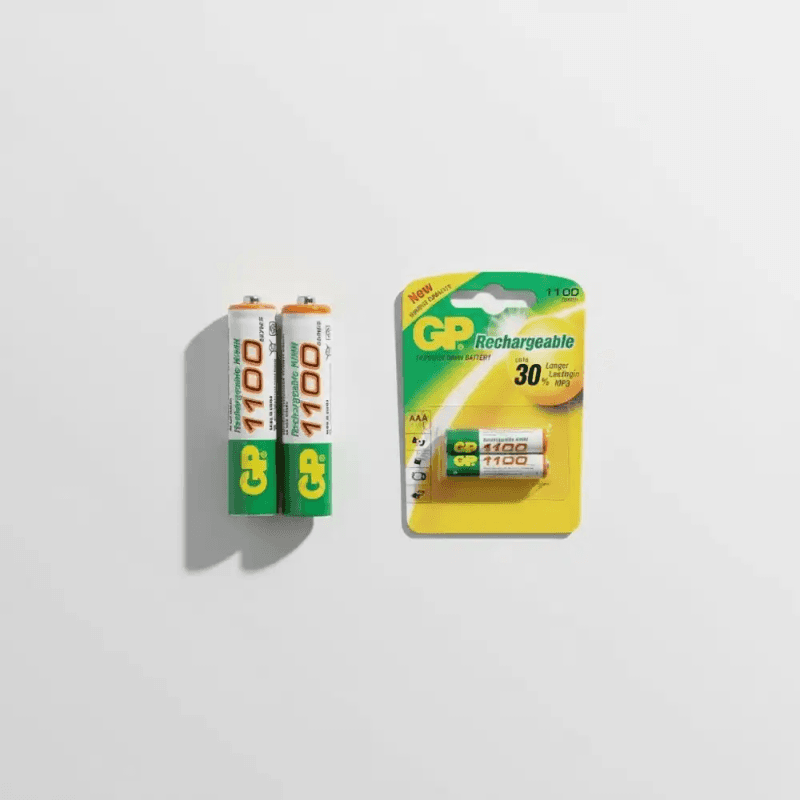 GPTOP 1100 Series AAA Ni-MH Rechargeable Batteries (1.2V, 2-pack).