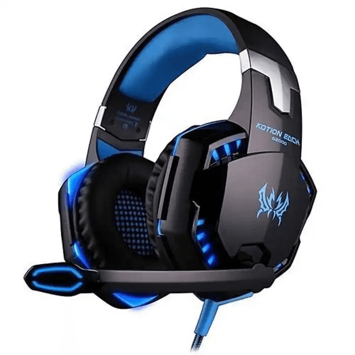 Casque Gaming Gamer Pro ORIGINAL de Haute Qualité Excellent Son LED connecteur Jack double Port USB - Bleu-Noir