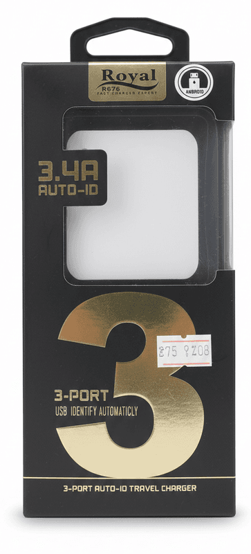 Chargeur de voyage Royal RG76 3 Ports USB 3.4A Auto-ID