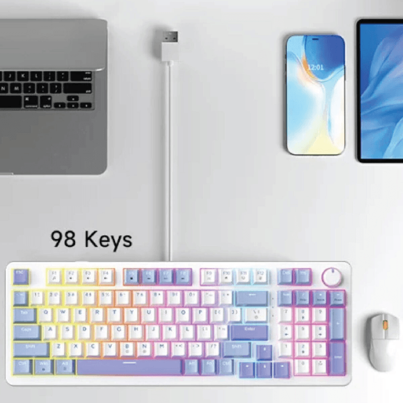 ZIFRIEND AG98 mechanical keyboard Blue-White-Purple
