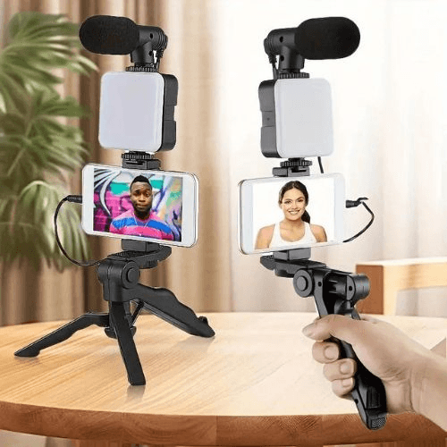 Support Rotatif De Lumière De Remplissage LED De Bureau 5 En 1 Stabilisateur De Selfie Portatif Entretien Vlog Support Intelligent Réglable Compatible