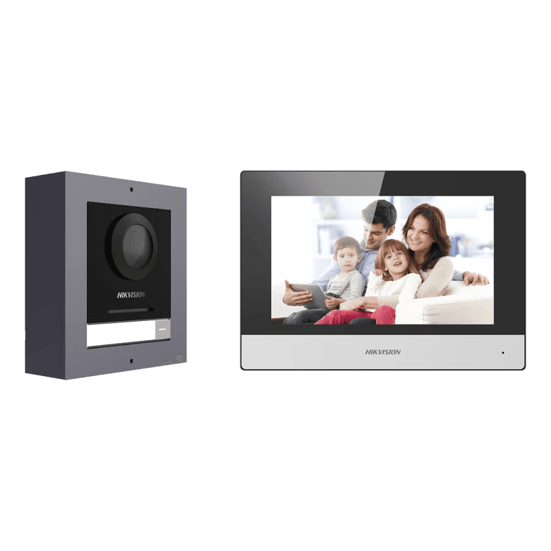 Kit Interphone Vidéo IP HIKVISION DS-KIS602(B) Visiophone pour villa maison