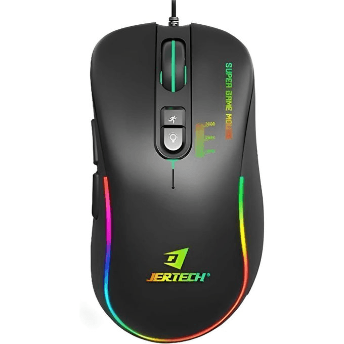 JERTECH XP13 GUNS Wired DPI 3600 Colorful LED Gaming Mouse Chrome 1000Hz Black