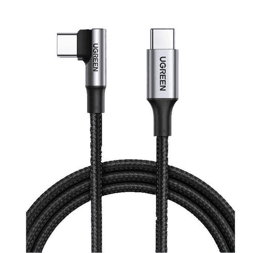90-degree right-angle USB Type-C to Type-C fast-charging and data-transfer cable (100W PD)