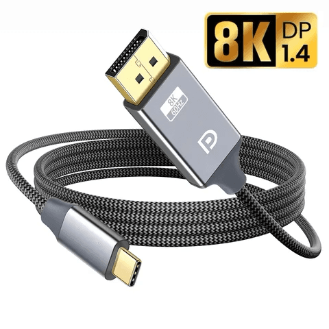 USB-C to DisplayPort cable (supporting up to 8K at 60Hz and 4K at 120Hz)