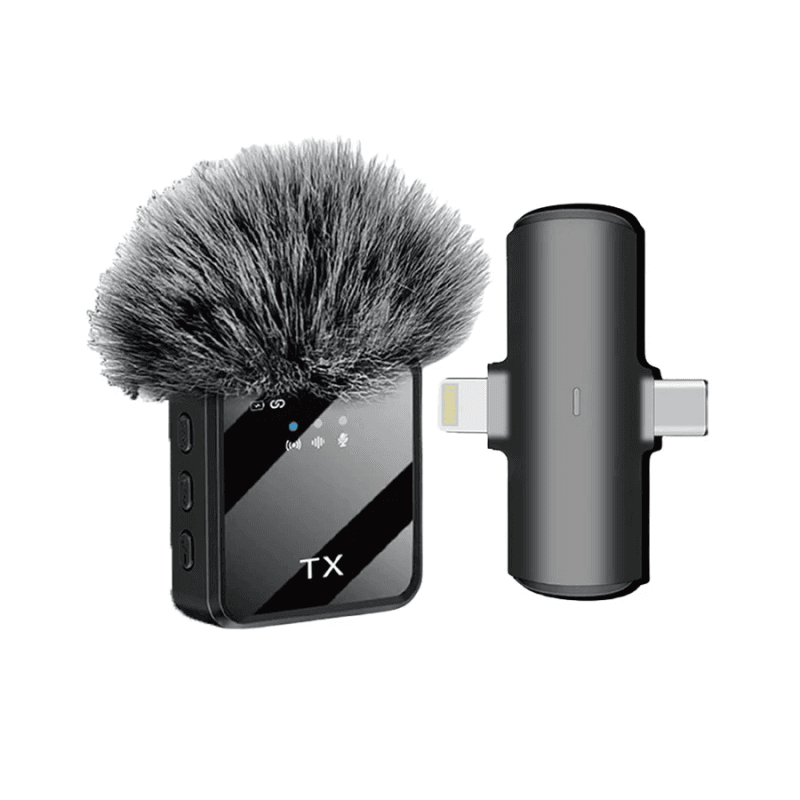 Microphone F15 USB C + Lightning Mic pour téléphone Android Ip