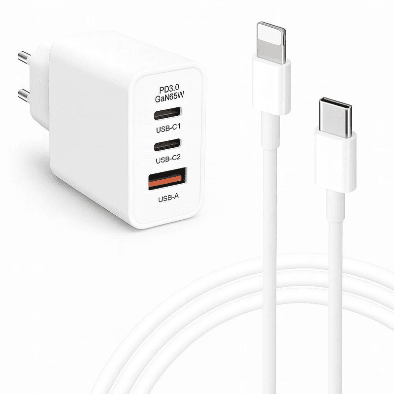 89W GaN Power Adapter with multiple USB-C and USB-A ports