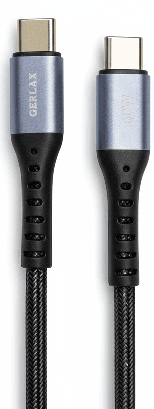 Câble de charge et transfert GERLAX USB-C vers Type-C 60W