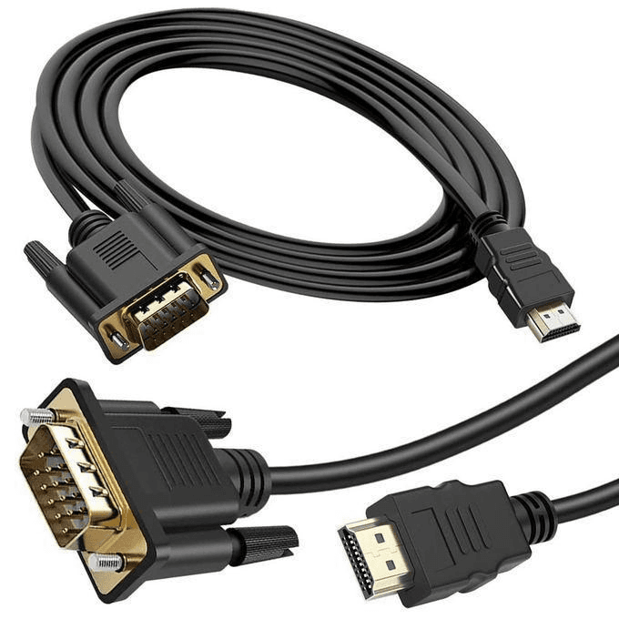 Adaptateur HDMI VGA en Plaqué pour Ordinateur 1080p (mâle vers mâle), Portable,